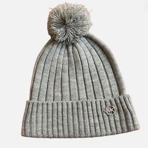 NWOT Michael Kors Women's Ribbed Knit Gray Beanie
